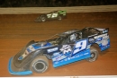 Mason Zeigler (25z) overtook Hayes Mattern (9) to capture Sept. 13&#039;s Late Model National Open at Selinsgrove (Pa.) Speedway. (Barry Lenhart)