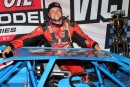 Hudson O&#039;Neal emerges Sept. 20 after capturing the $75,000 Lucas Oil Late Model Knoxville Nationals in Knoxville, Iowa. (mikerueferphotos.photoreflect.com)