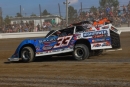 Tyler Peterson heads for a $5,054 Stock Car Stampede victory Sept. 21 at Jamestown (N.D.) Speedway. (crpphotos.smugmug.com)