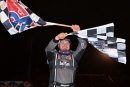 Zack Mitchell celebrates his first Southern Thunder Super Dirt Series victory Oct. 17 at Talladega Short Track in Eastaboga, Ala. (Zackary Washington/Simple Moments Photography)