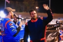 Michael Rouse waves from victory lane Nov. 22 at Lake View Motor Speedway in Nichols, S.C., following his Cagle Automotive Blue Ridge Outlaw Late Model Series victory. (zskphotography.com)