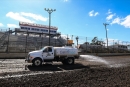 Getting the racing surface ready Jan. 23 at Volusia Speedway Park in Barberville, Fla. (joshjamesartwork.com)