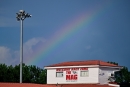 A rainbow at Magnolia Motor Speedway in Columbus, Miss., before Saturday's Clash at the Mag event on the Hunt the Front Super Dirt Series. (Zackary Washington/Simple Moments Photography)