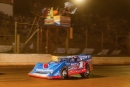 Brandon Sheppard led 40 laps June 19 at Smoky Mountain Speedway in Maryville, Tenn., for a Lucas Oil Late Model Dirt Series victory. (heathlawsonphotos.com)