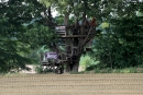 Just off the backstretch at Butler Motor Speedway in Quincy, Mich., are homemade treehouse platforms from which local Amish watch the racing action. (Jim Denhamer)