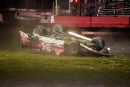 Bill Leighton Jr. ended up on his lid in July 15's Malvern Bank East-West Series event at Shelby County Speedway in Harlan, Iowa. He walked away. (photosbyboyd.smugmug.com)