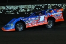 Brandon Sheppard on his way to Prairie Dirt Classic victory July 25 at Fairbury (Ill.) Speedway. (joshjamesartwork.com)