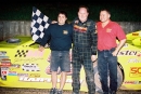Bart Hartman (center) earned a $15,000 unsanctioned victory May 8, 1999, at West Virginia Motor Speedway in Mineral Wells. (rickschwalliephotos.com)