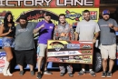 Garrett Smith and his team in victory lane following July 19&#039;s Schaeffer&#039;s Southern Nationals victory at Screven Motor Speedway in Sylvania, Ga. (Anthony Neff)