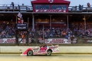 Bobby Pierce takes the checkers for back-to-back Dirt Track World Championships on Oct. 18 at Eldora Speedway in Rossburg, Ohio. (heathlawsonphotos.com)