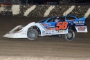 Garrett Alberson of Las Cruces, N.M., held off Bobby Pierce in the closing laps to win Friday&#039;s $10,000 fourth round of the Wild West Shootout at Vado (N.M.) Speedway Park. (mikerueferphotos.photoreflect.com)