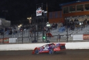 Bobby Pierce takes the checkers Jan. 12 for his fourth Rio Grande Waste Services Wild West Shootout victory in the Vado (N.M.) Speedway Park finale. (mikerueferphotos.photoreflect.com)