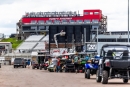 The Huset&#039;s Speedway pits Thursday with the grandstand backdrop at the Brandon, S.D., oval before Lucas Oil&#039;s Silver Dollar Nationals. (heathlawsonphotos.com)