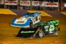 Winner Mason Zeigler (25z) and Jakob Piper (21) battle early in July 19&#039;s Jay&#039;s Automotive United Late Model Series event at Path Valley Speedway in Spring Run, Pa. (Teal Beard/wrtspeedwerx.com)