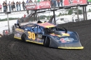 Curtis Glover gets rolling in hot laps Sept. 1 at Boone (Iowa) Speedway for the Speedway Motors Super Nationals IMCA Late Model event. (photofinishphotos.com)